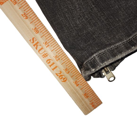 MNML Mens Jeans Zippered leg opening Size 38 x 34 Whiskered Y2K 90s Gray - Picture 11 of 14